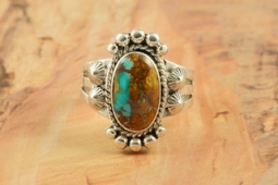 Genuine Boulder Turquoise Sterling Silver  Ring